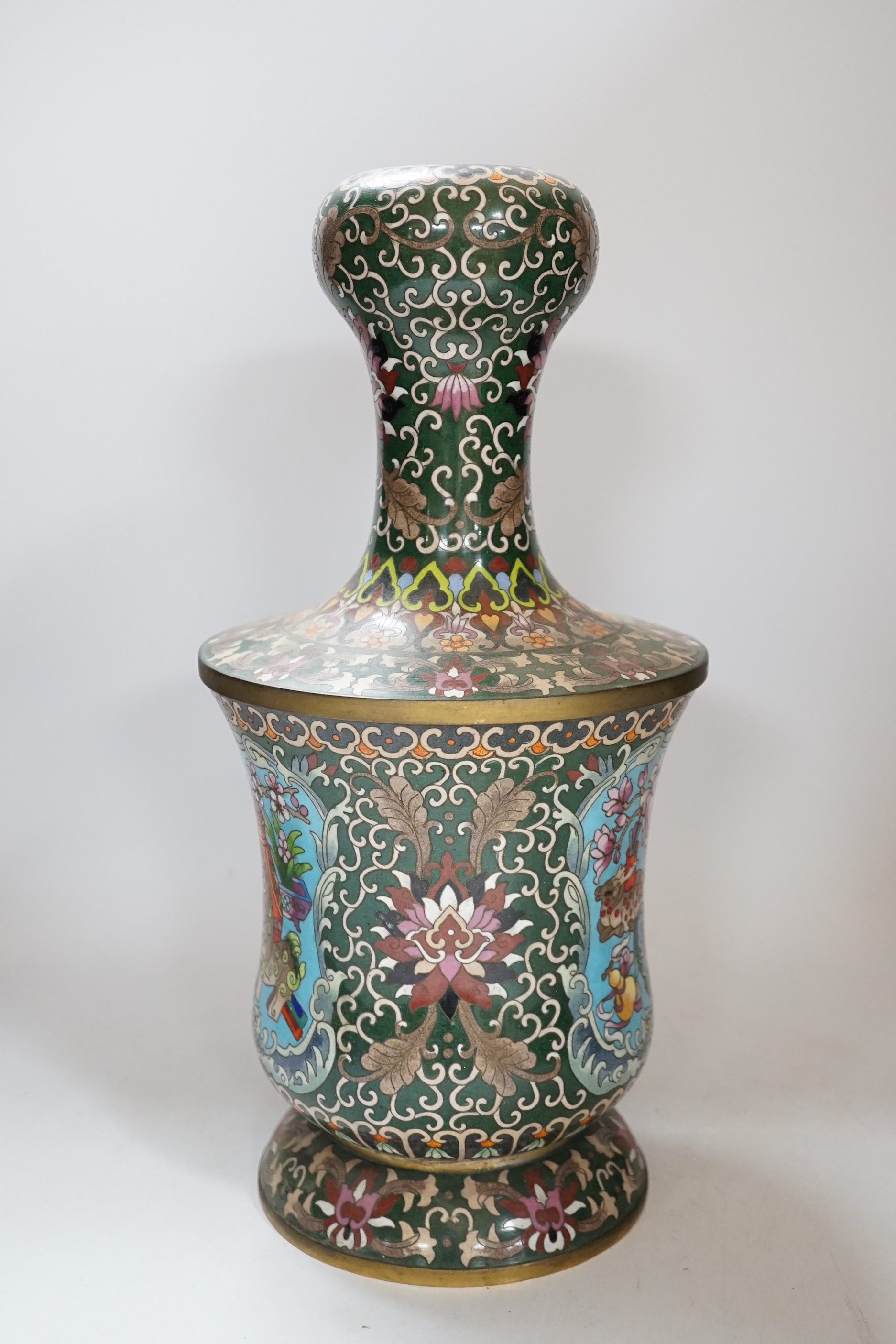 A Chinese cloisonné enamel vase, 20th century, 38cm high